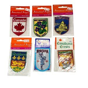 Vintage Canadian Souvenir Patches Lot of 6 New